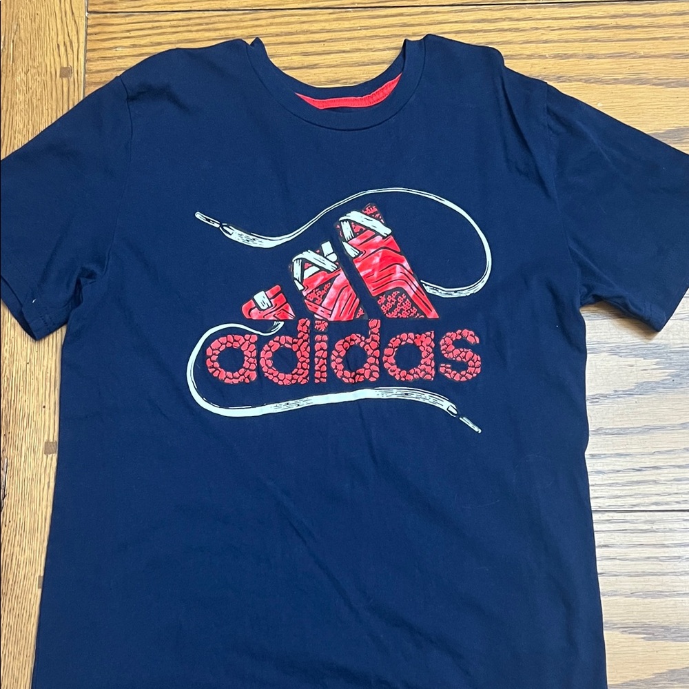 Adidas Kids' Navy and Red Graphic Tee